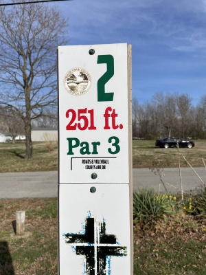 Herrin City Park, Main course, Hole 2 Hole sign