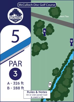 McCulloch, Main course, Hole 5 Hole sign