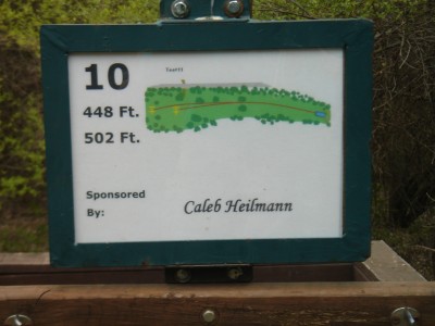 Rogers Lakewood Park, Main course, Hole 10 Hole sign