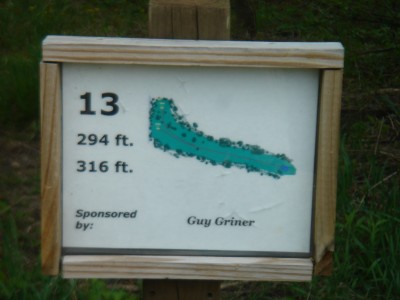 Rogers Lakewood Park, Main course, Hole 13 Hole sign