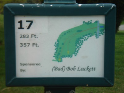 Rogers Lakewood Park, Main course, Hole 17 Hole sign