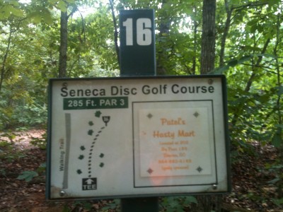 Shaver Recreation Center, Main course, Hole 16 Hole sign