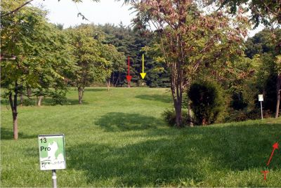 Giles Run @ Laurel Hill Park, Main course, Hole 13 Long tee pad