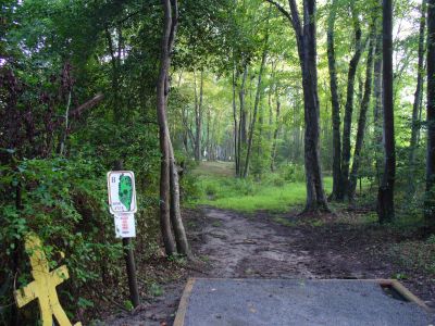 The Blockhouse Disc Golf Country Club, Main course, Hole 8 Tee pad