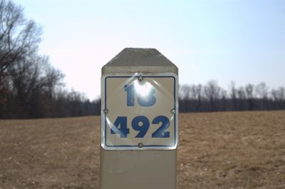 Addison Oaks County Park, Main course, Hole 18 Hole sign