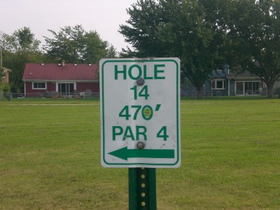 Sunrise Park, Main course, Hole 14 Hole sign