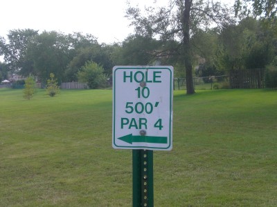 Sunrise Park, Main course, Hole 10 Hole sign