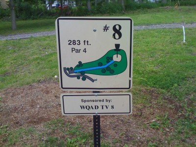 Prospect Park, Main course, Hole 8 Hole sign