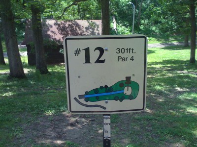 Prospect Park, Main course, Hole 12 Hole sign