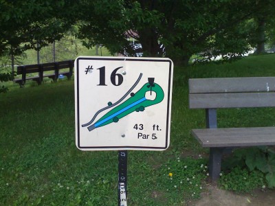 Prospect Park, Main course, Hole 16 Hole sign