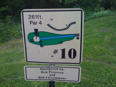 Prospect Park, Main course, Hole 10 Hole sign