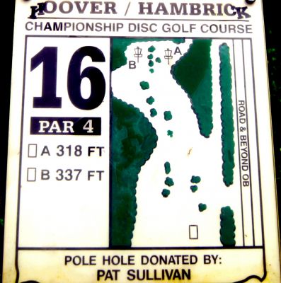 Brent Hambrick Memorial, Main course, Hole 16 Hole sign