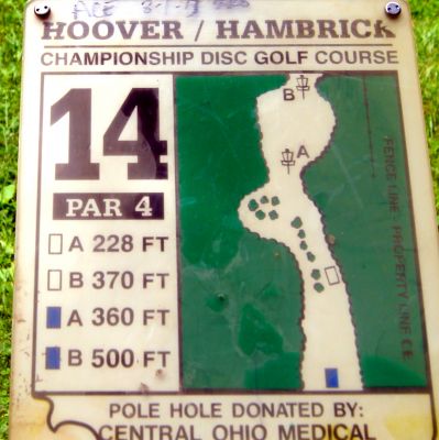 Brent Hambrick Memorial, Main course, Hole 14 Hole sign