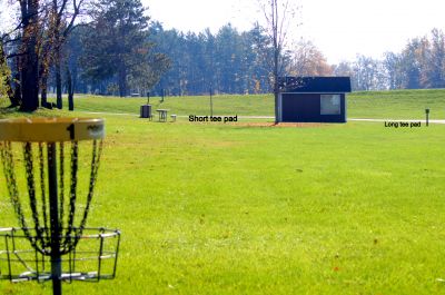 Upper Sandusky Reservoir, Main course, Hole 1 Reverse (back up the fairway)