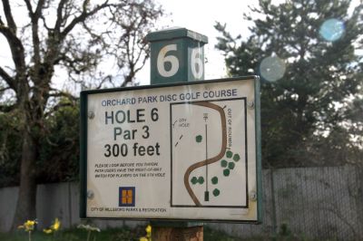 Orchard Park, Main course, Hole 6 Hole sign