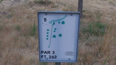 Hood River DGC, Main course, Hole 5 Hole sign