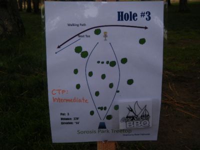 Tree Top DGC at Sorosis Park, Main course, Hole 3 Hole sign