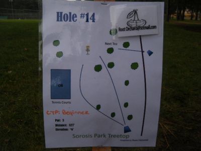 Tree Top DGC at Sorosis Park, Main course, Hole 14 Hole sign