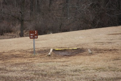 Hacketts Park, Main course, Hole 3 Tee pad