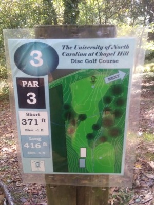 University of North Carolina, Main course, Hole 3 Hole sign