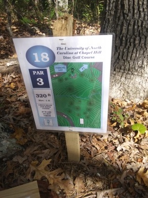 University of North Carolina, Main course, Hole 18 Hole sign