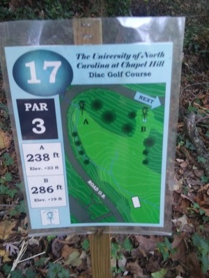 University of North Carolina, Main course, Hole 17 Hole sign