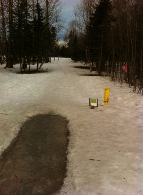 Westchester Lagoon Park, Main course, Hole 1 Tee pad