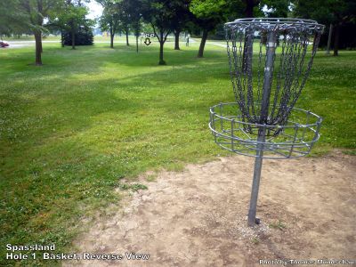 Spassland, Main course, Hole 1 Reverse (back up the fairway)