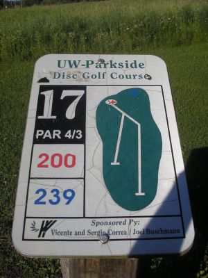 University of Wisconsin Parkside, East - NO LONGER AVAILABLE, Hole 17 Hole sign