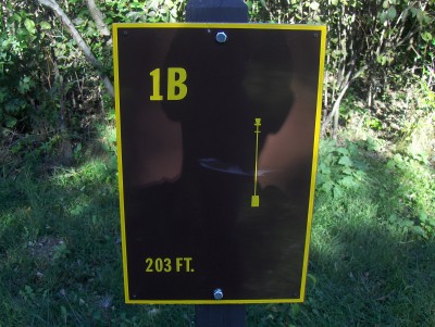 Big Creek State Park, Main course, Hole 1 Hole sign