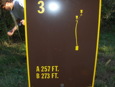 Big Creek State Park, Main course, Hole 3 Hole sign