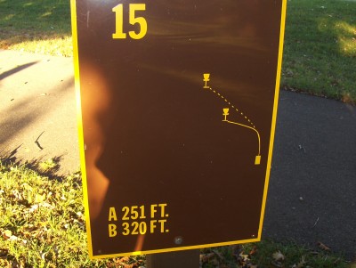 Big Creek State Park, Main course, Hole 15 Hole sign