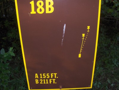 Big Creek State Park, Main course, Hole 18 Hole sign