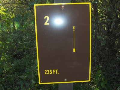 Big Creek State Park, Main course, Hole 2 Hole sign