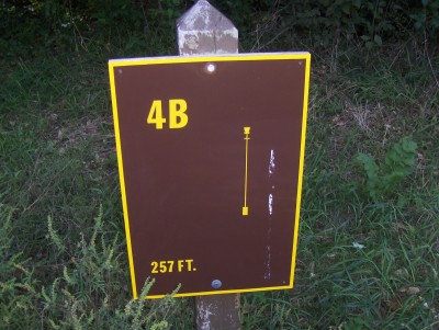 Big Creek State Park, Main course, Hole 4 Hole sign