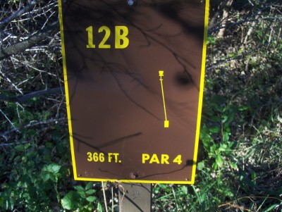 Big Creek State Park, Main course, Hole 12 Hole sign