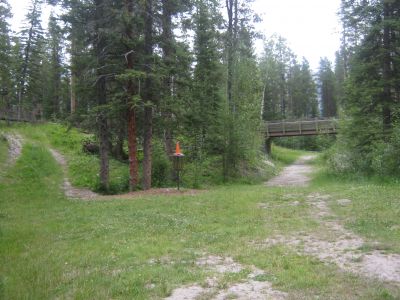 Canmore Nordic Centre, Main course, Hole 1 Short approach