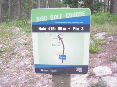 Canmore Nordic Centre, Main course, Hole 15 Hole sign