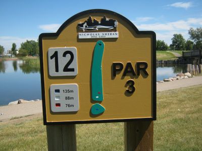 Nicholas Sheran Park, Main course, Hole 12 Hole sign