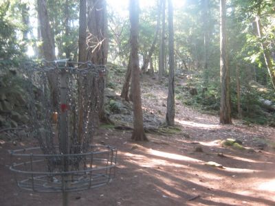 Pender Island Disc Park, Main course, Hole 12 Reverse (back up the fairway)