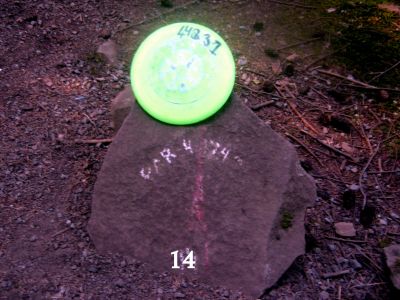 Pender Island Disc Park, Main course, Hole 14 Hole sign