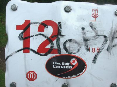 River's Edge at St. Julien's Park, Main course, Hole 12 Hole sign