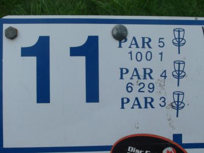 River's Edge at St. Julien's Park, Main course, Hole 11 Hole sign