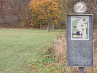 V.A. Barrie Park, Main course, Hole 2 Hole sign