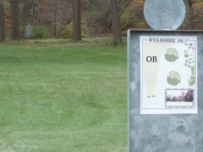 V.A. Barrie Park, Main course, Hole 6 Hole sign