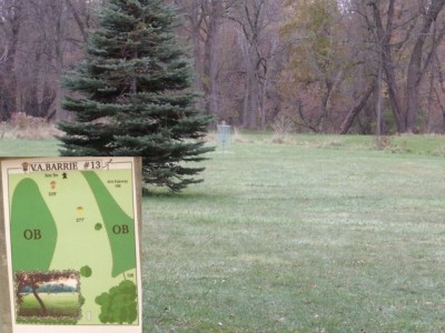 V.A. Barrie Park, Main course, Hole 13 Hole sign