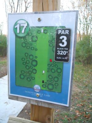 Independence Lake County Park, Red Hawk, Hole 17 Hole sign