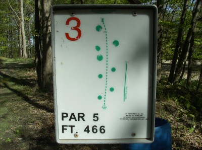 Sanford Lake Park, The Jungle, Hole 3 Hole sign