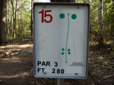 Sanford Lake Park, The Jungle, Hole 15 Hole sign