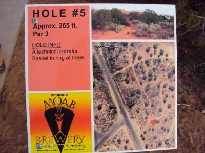 Old City Park, Main course, Hole 5 Hole sign